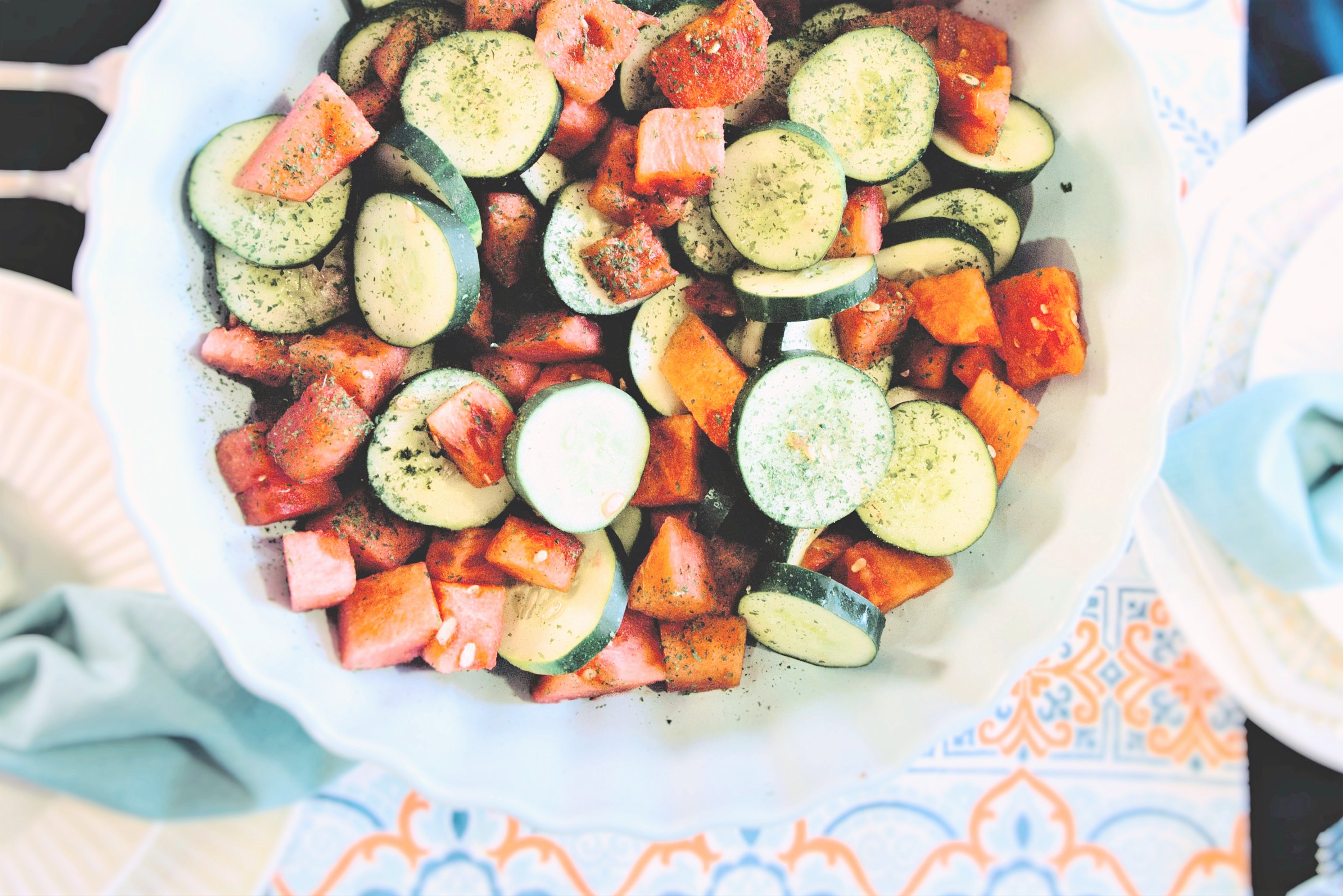 Watermelon And Cucumber Salad
