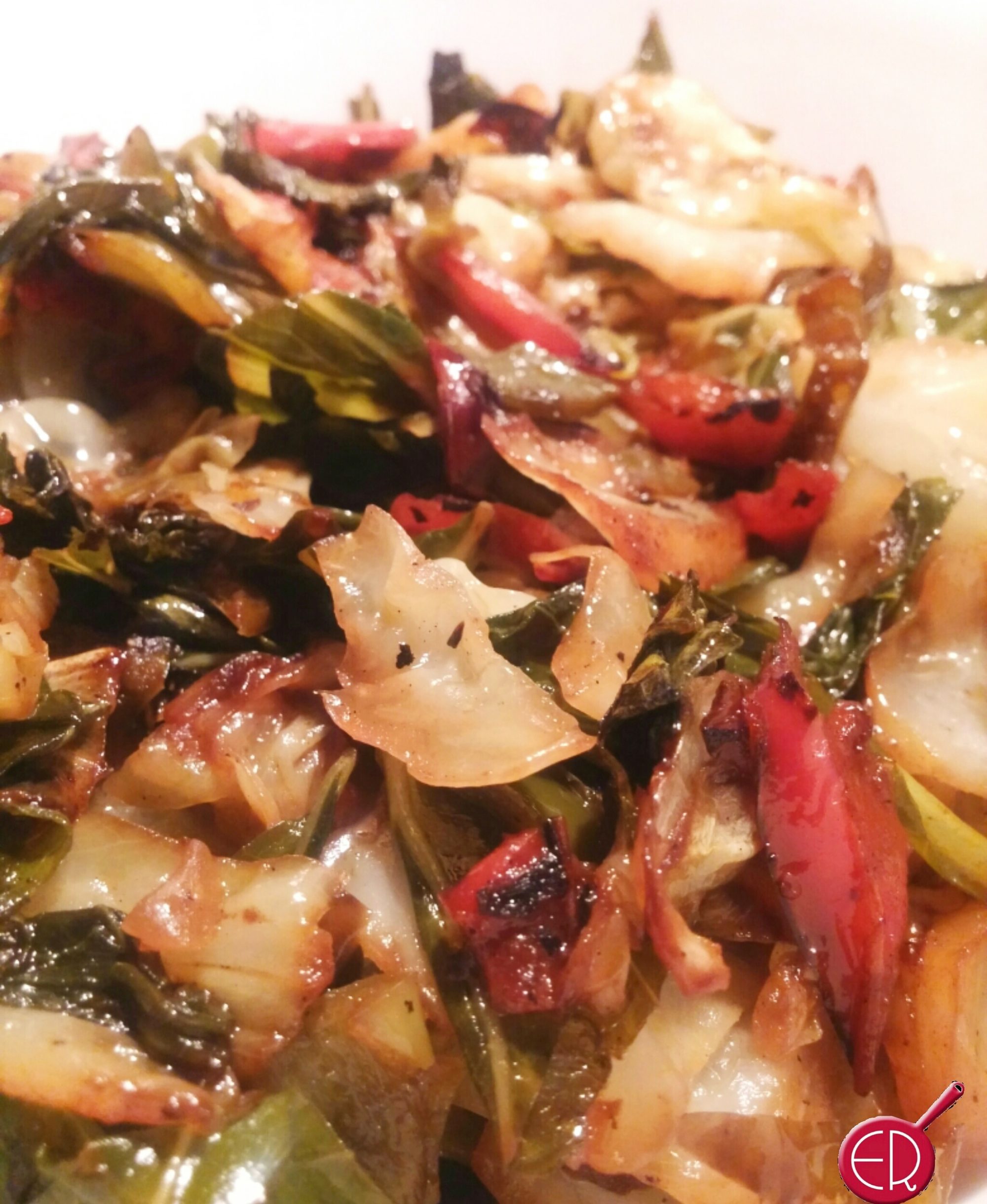 Sautéed Collards & Cabbage with Peppers